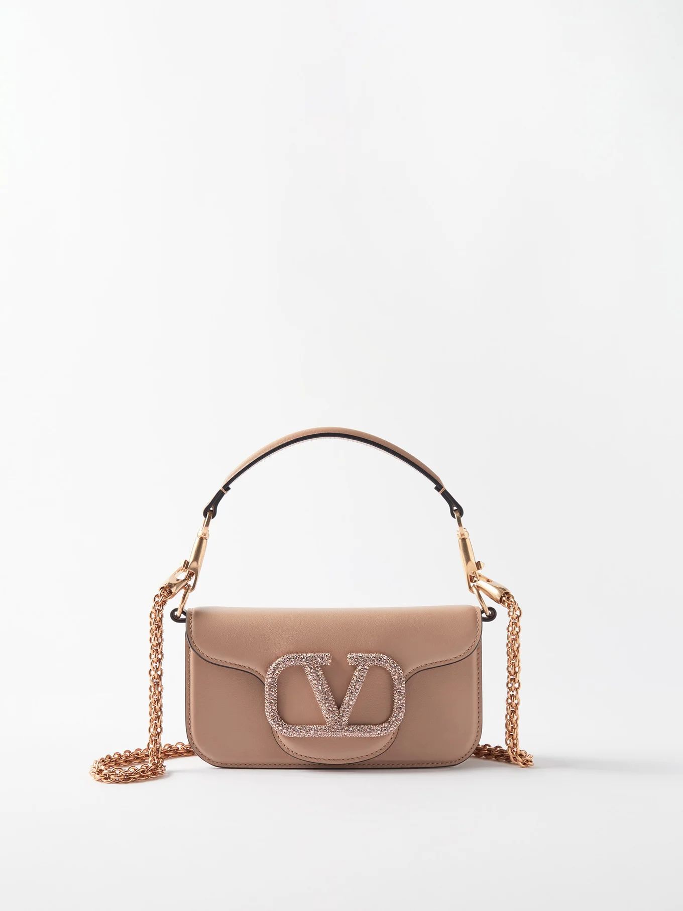 Locò crystal-embellished leather shoulder bag | Valentino | Matches (US)