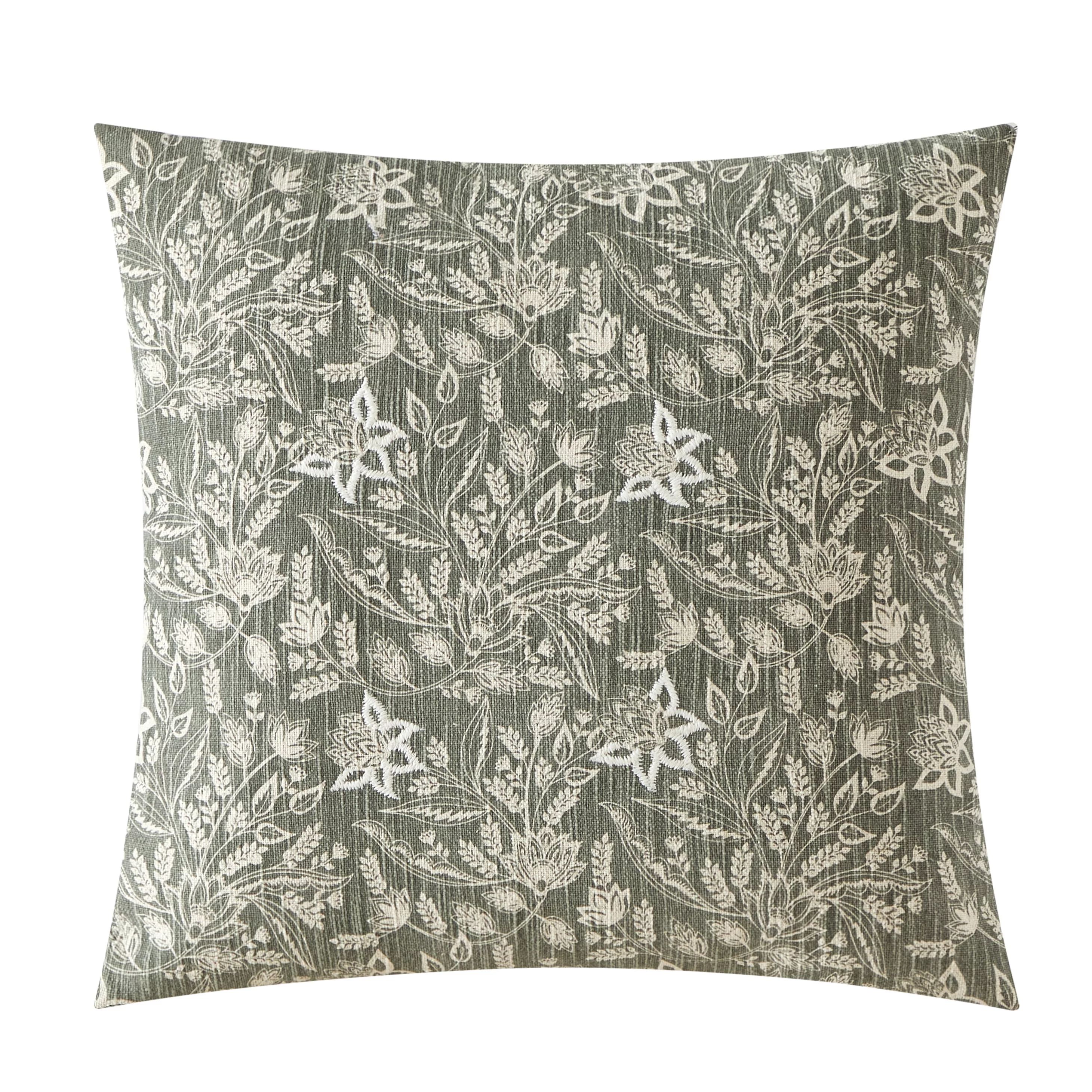 Style House 100% Cotton Botanical Floral Decorative Pillow 20" x 20" | Walmart (US)