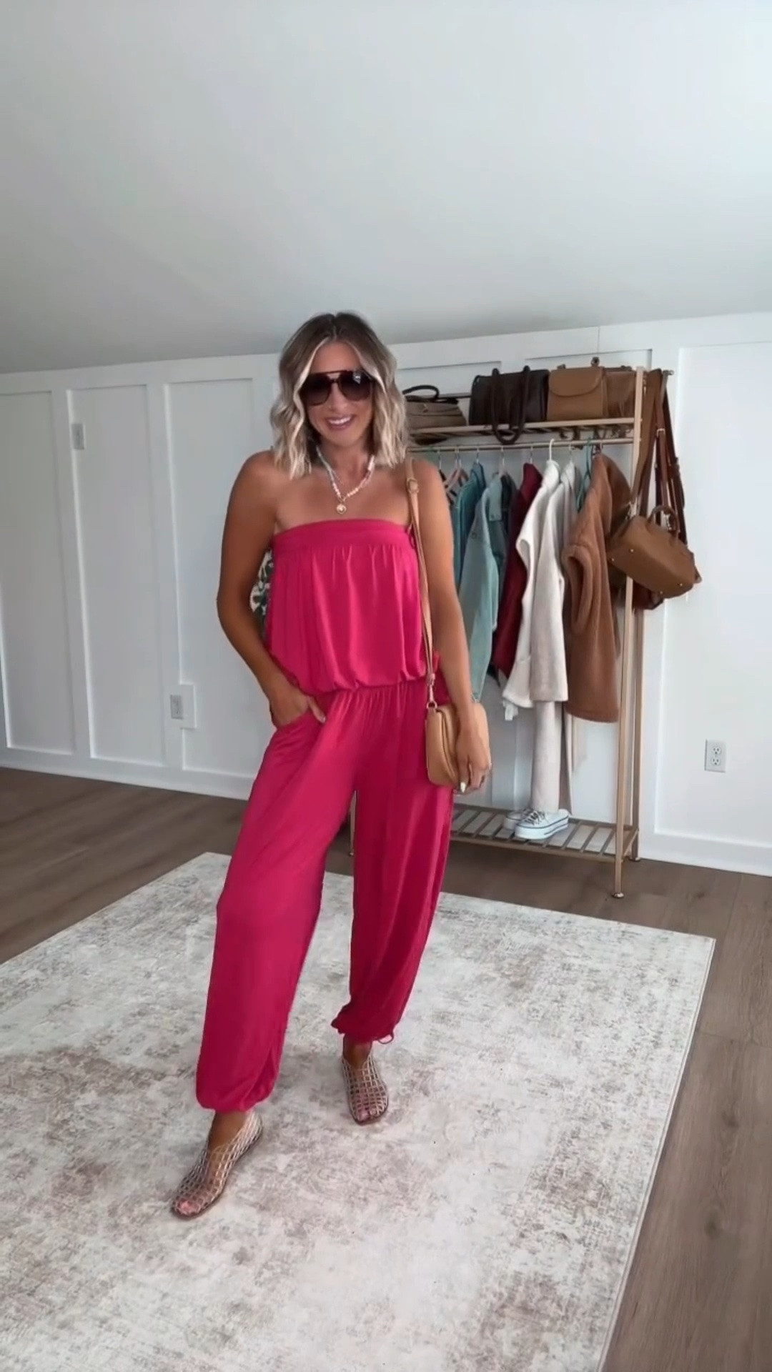 This summer, I'm living in effortless matching sets! This pink strapless top and flowy pants set is lightweight, flattering, and the perfect everyday summer outfit - from running errands and lunch dates to ball games and vacation travel. Plus, it comes in all the good colors? An immediate add to cart.  

 #LTKootd #LTKSeasonal #LTKTravel