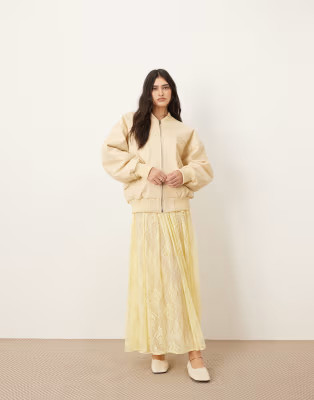 ARRANGE premium leather city shorts co-ord in buttermilk | ASOS (Global)