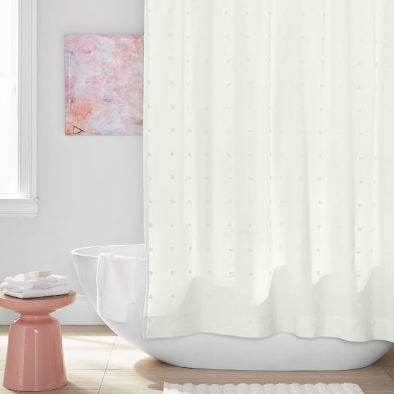 Tufted Pom Shower Curtain | Pottery Barn Teen