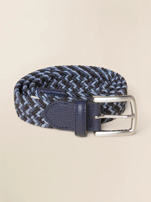 Men's Stretch Woven Belt - Blue Multi | Faherty