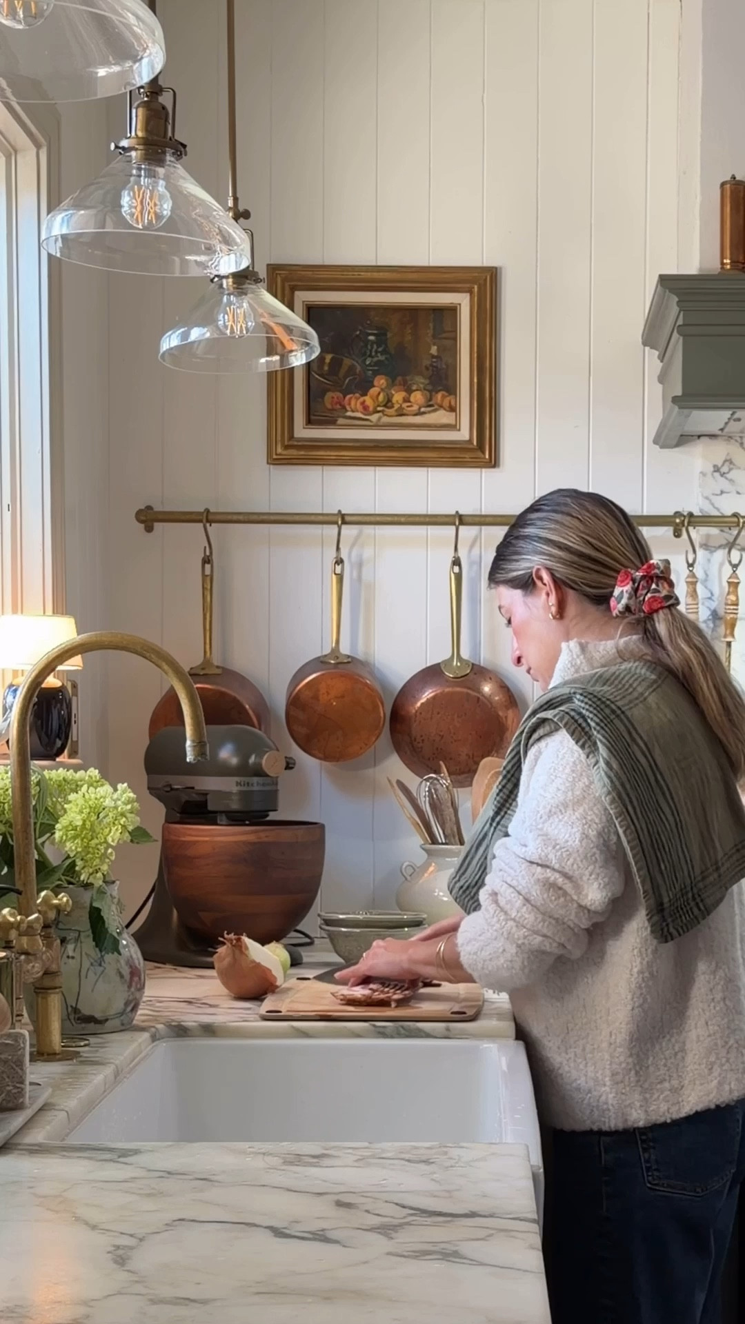 What better way to kick it off than with a comforting loaded potato soup made in my new KitchenAid Evergreen Design Series!

Here’s the recipe:
Ingredients
* 4–5 slices bacon, diced
* 2 tbsp unsalted butter
* 1 small onion, finely chopped
* 4 celery stalks, finely chopped
* 2 tbsp all-purpose flour
* 4 cups chicken stock
* 1 cup whole milk
* 1 cup heavy cream
* 5 gold potatoes, peeled and diced into ½-inch cubes
* 1 tsp paprika
* 1 tbsp chicken bouillon powder
* Salt and freshly ground black pepper, to taste
* 1–2 cups shredded cheddar cheese (divided)
* For topping: sliced scallions and extra cheddar 
Instructions
1. In a large pot, cook the bacon until crispy. Remove and set aside.
2. In the same pot, add onion and celery and cook for 4–5 minutes, until softened. Add garlic and cook for another minute until fragrant.
3. Add butter, then stir in flour and cook for about a minute to remove the raw flour taste.
4. Slowly whisk in the chicken stock, milk, and cream. Add paprika, chicken bouillon, salt, and pepper. Stir to combine.
5. Add the diced potatoes, cover, and simmer for about 20 minutes, or until the potatoes are tender.
6. Use an immersion blender to partially blend the soup, leaving some chunks for texture.
7. Stir in most of the cheese and the cooked bacon, saving a bit of each for topping. Taste and adjust seasoning as needed.
8. Serve warm, topped with scallions, sour cream, and extra cheddar.

#LTKSeasonal #LTKHome #LTKFamily