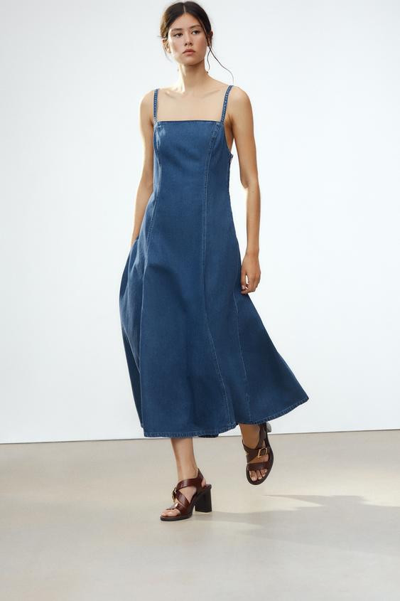 TRF DENIM MIDI DRESS | Zara US