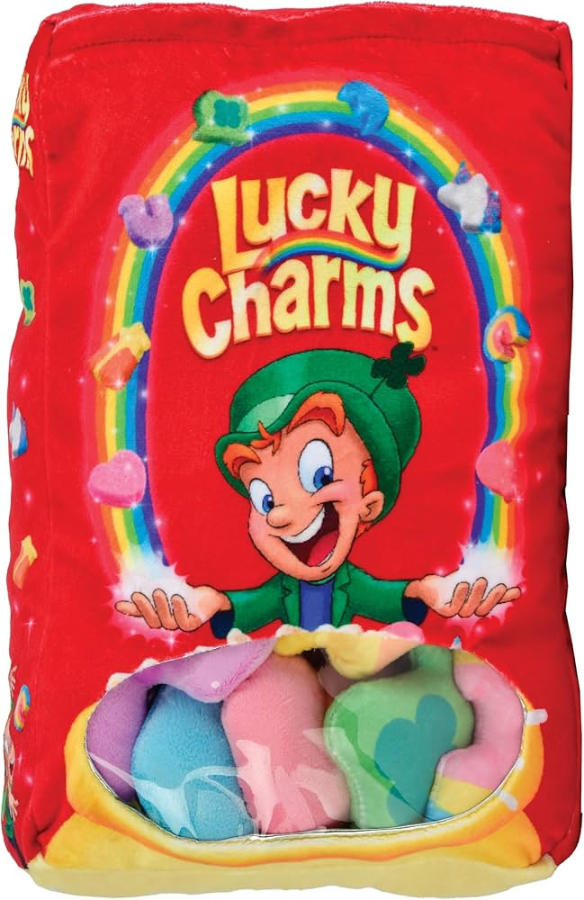 iscream Lucky Charms Cereal 14" x 10" Pillow Set with 8 Plushie Marshmallow Charm Mini Pillows | Amazon (US)