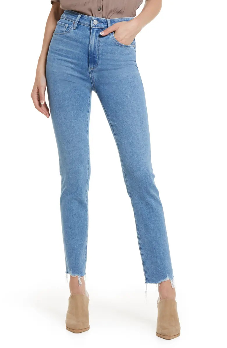 Sarah Slim Fit Chew Hem Straight Leg Jeans | Nordstrom