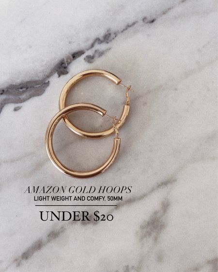 Amazon gold colored hoops, gift idea, under $20 #StylinbyAylin 

#LTKGiftGuide #LTKstyletip #LTKunder50