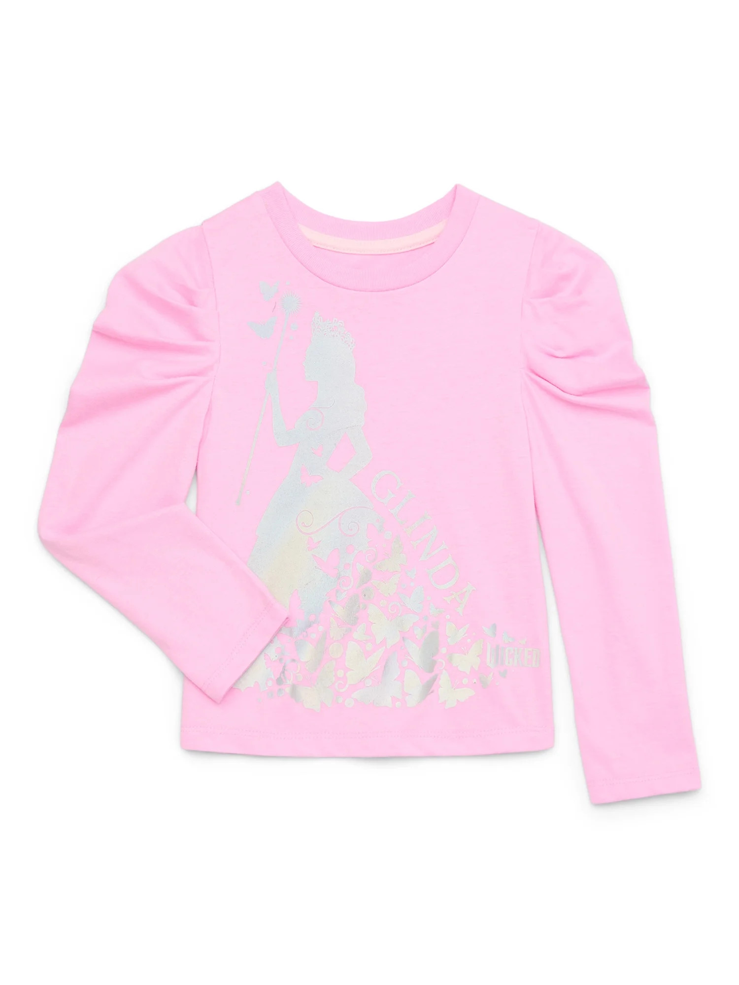 Wicked Toddler Girls Glinda Holographic Foil Tee with Puff Long-Sleeves, Sizes 2T-5T | Walmart (US)