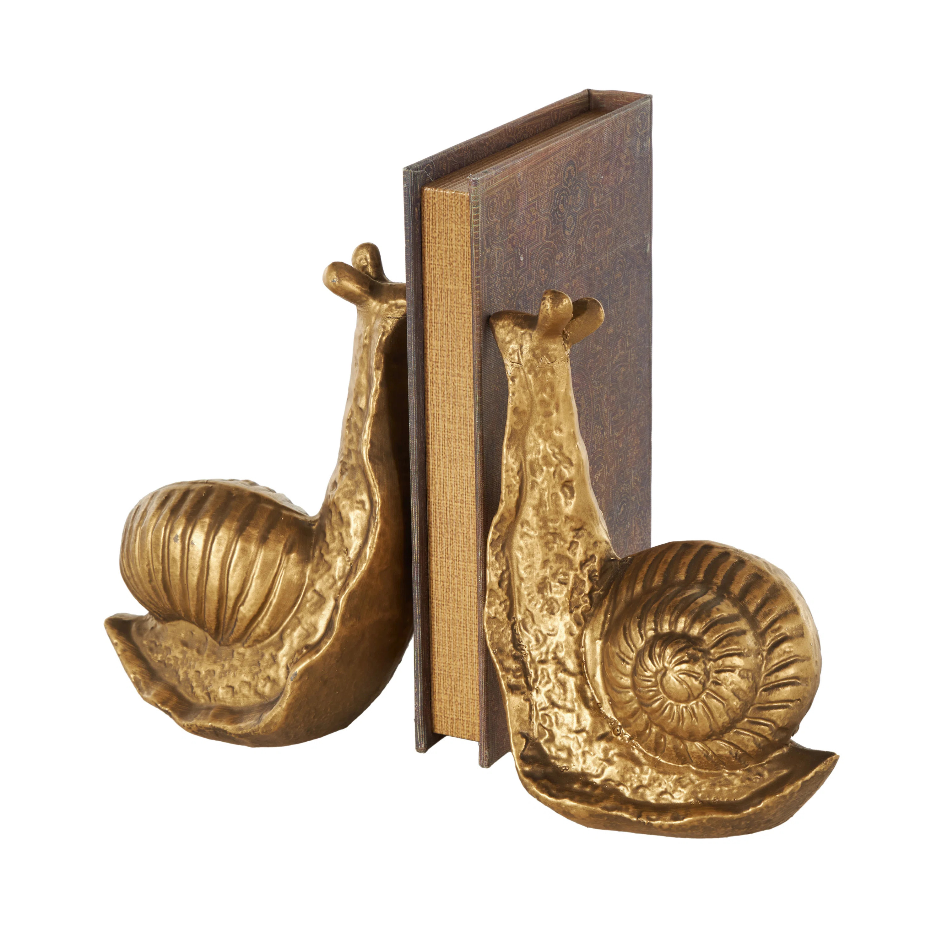 Cole And Grey Metal Standing Snail Decorative Bookends (Set of 2) | Wayfair North America