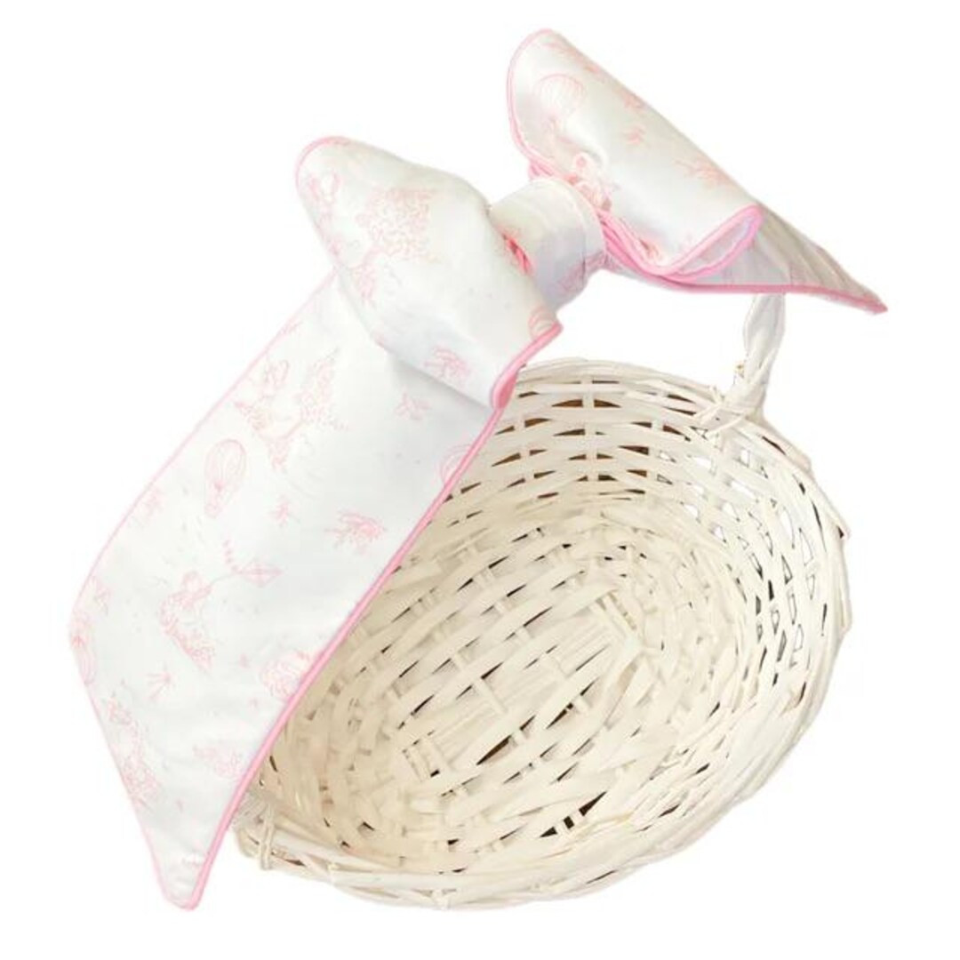 Pink Toile Easter Basket Bow – Monogram-able Gift Basket Decoration - Etsy | Etsy (US)