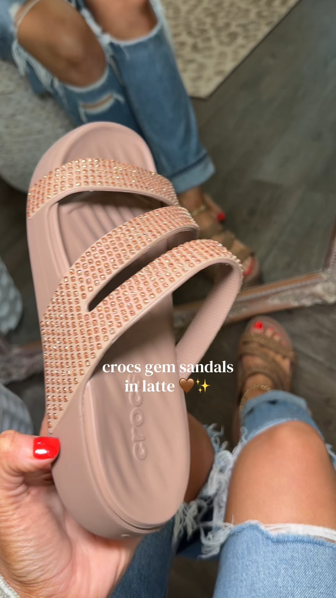 The comfiest summer sandals I own. Look at those gems. 😍✨ 

#LTKmomlife #LTKootd #LTKFindsUnder50