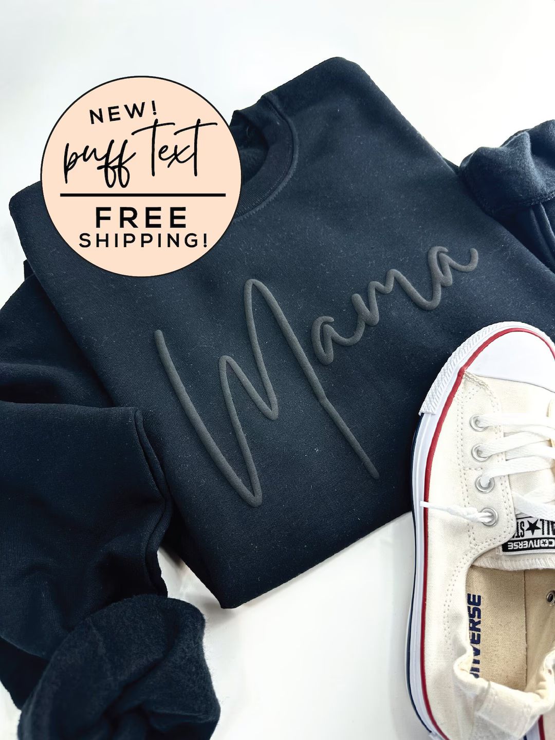 Embossed Mama Sweatshirt, Puff Print Mama Sweatshirt, Christmas Gift for Mom, Mom Birthday Gift I... | Etsy (US)