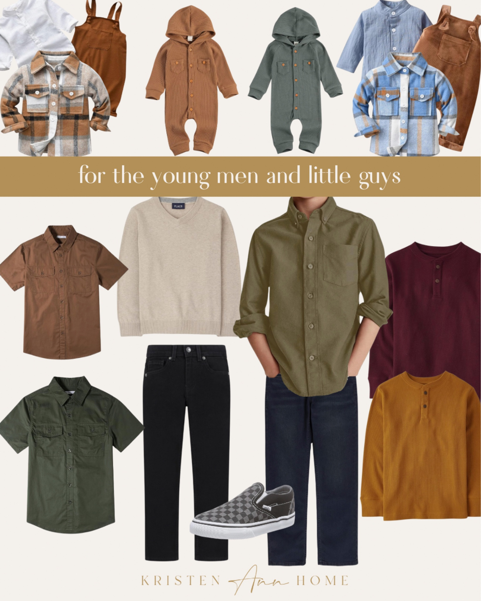 For all the handsome young men and little guys in your family I created a family photo outfit collage. You can mix and match for different ages. Great fall/winter colors perfect for kids outfits for family pictures 

#LTKKids #LTKBaby #LTKFamily