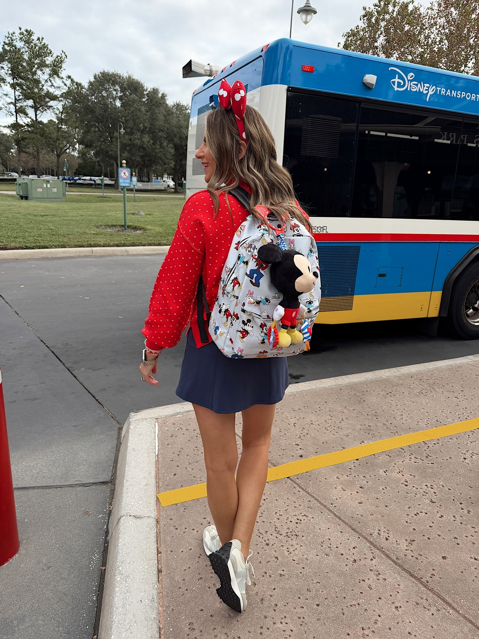 Today’s Walt Disney World ootd! In a medium tennis dress, medium sweatshirt with iron on patch, minnie ears, sneakers and accessories- fits tts. What to wear for Christmas at Walt Disney world!

#LTKTravel #LTKHoliday #LTKootd