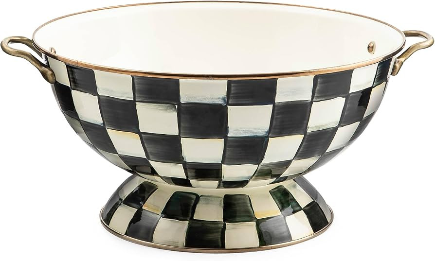 MACKENZIE-CHILDS Enamel Bowl, Serving Bowl for Entertaining, Everything Bowl, Black-and-White Cou... | Amazon (US)