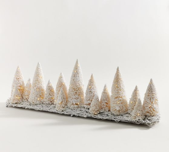 Lit Bottlebrush Tree Centerpiece | Pottery Barn (US)