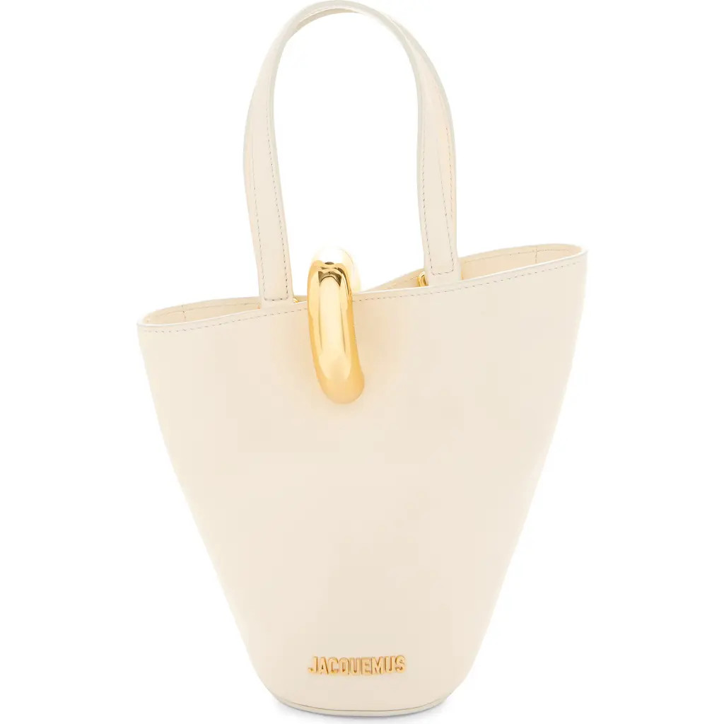Jacquemus Le Petit Bambola Leather Bucket Bag in Light Ivory at Nordstrom | Nordstrom