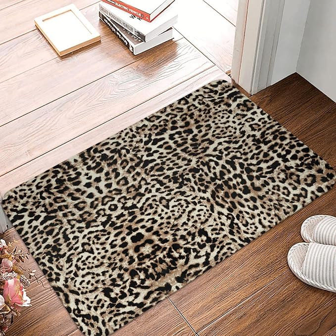 Cheetah Print Bathroom Rug Leopard Print Bath Mat 20"X31.5" Microfiber Soft Absorbent Floor Carpe... | Amazon (US)