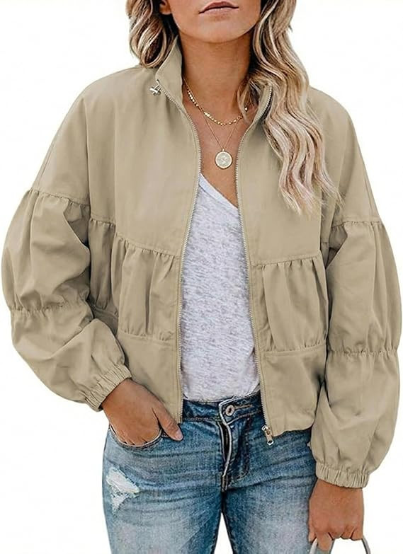 Watashi Women Cropped Bomber Jacket Streetwear Pilot Outerwear | Casual, Lightweight, Spring Fall... | Amazon (US)