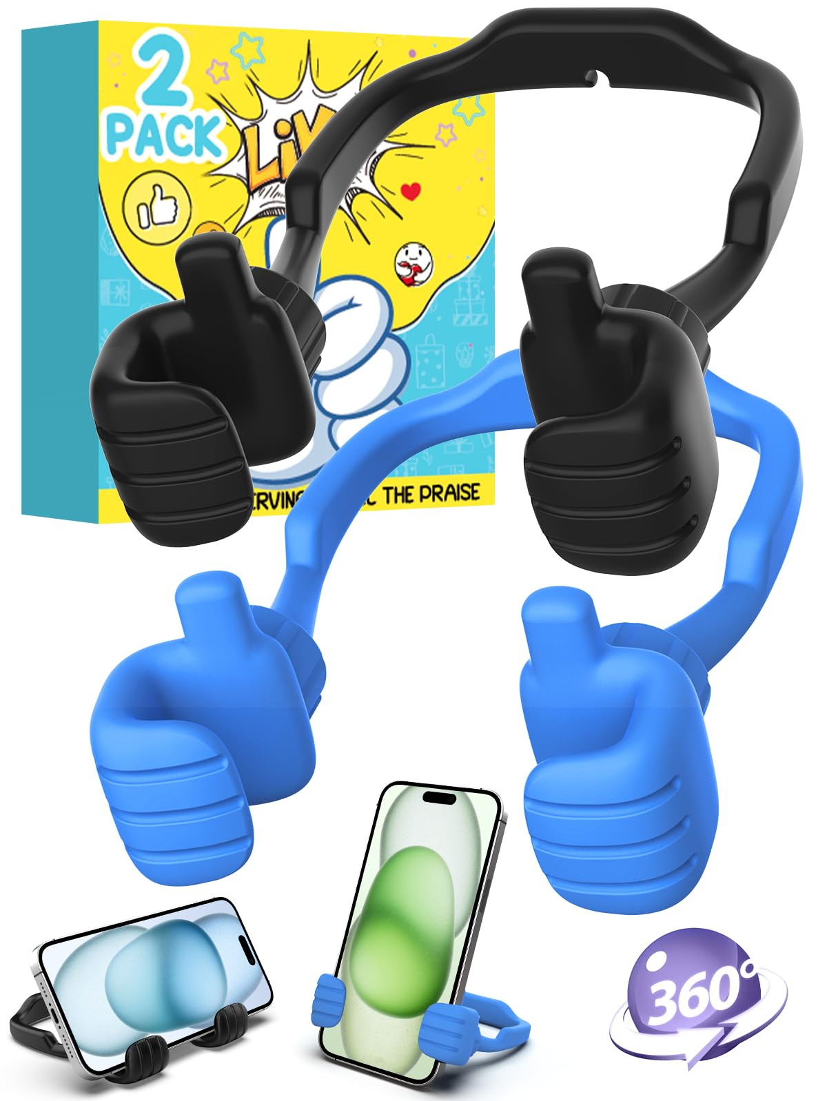 Stocking Stuffers for Teens Boys Girls Adults Cell Phone Stand Patented 2 Pack Thumbs Up Lazy Pho... | Amazon (US)