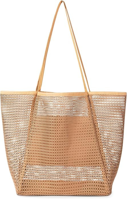 Iioscre Beach Bag for Women, Causal Hobo Pool Bags with Zipper Inner Pocket, Foldable Swim Tote B... | Amazon (US)