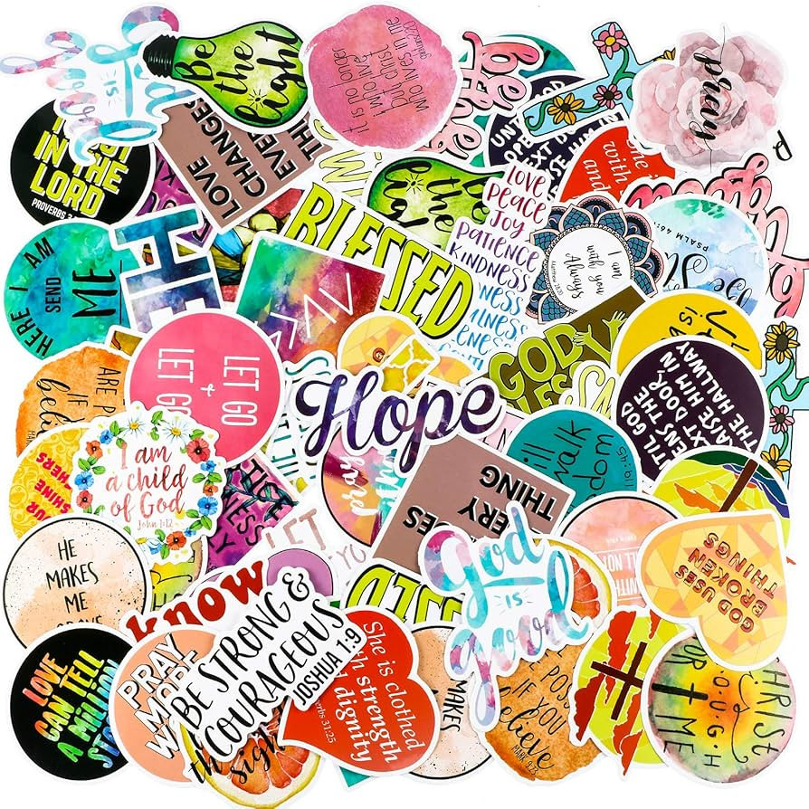 200 Pieces Inspirational Stickers Jesus Faith Stickers Waterproof Wisdom Words Decals Christian S... | Amazon (US)