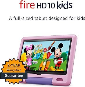 Amazon Fire HD 10 Kids tablet, 10.1", 1080p Full HD, ages 3–7, 32 GB, Lavender | Amazon (US)