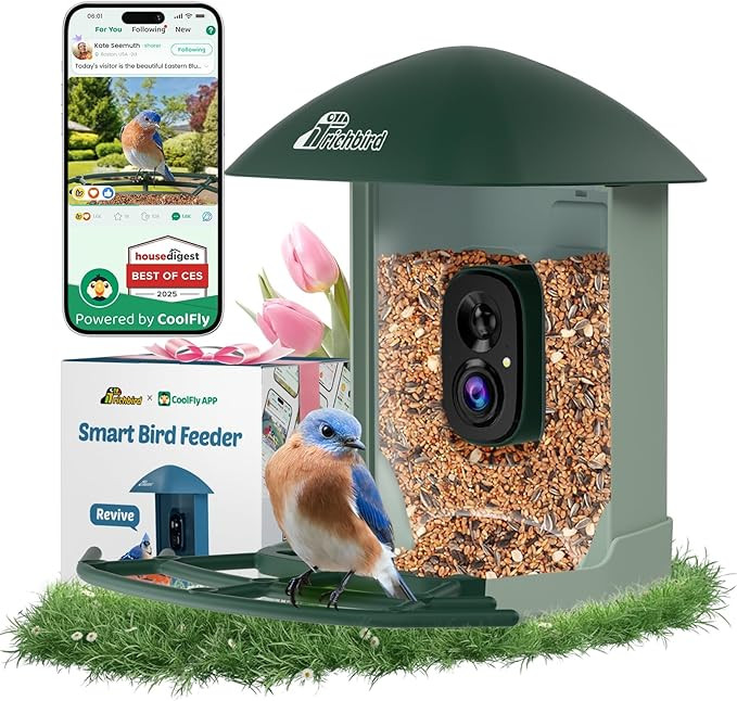 Upgraded Smart Bird Feeder with 4MP HD Camera, Birdwatching Camera with AI Identify Birds & Solar... | Amazon (US)