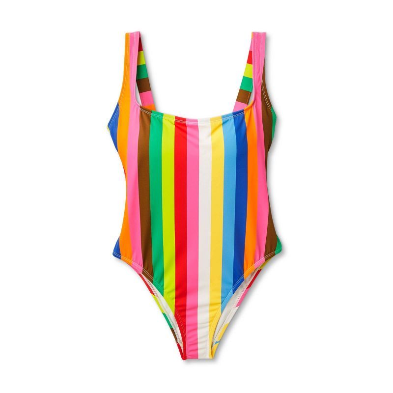 Women's Striped One Piece Swimsuit - Tabitha Brown for Target Rainbow | Target