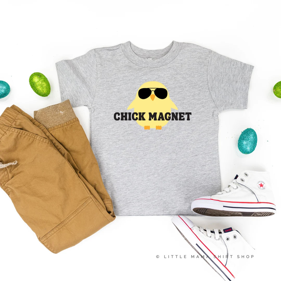 Chick Magnet Short Sleeve Child Shirt Kids Easter Shirt Girls Easter Shirt Easter Bunny Shirts Ea... | Etsy (US)