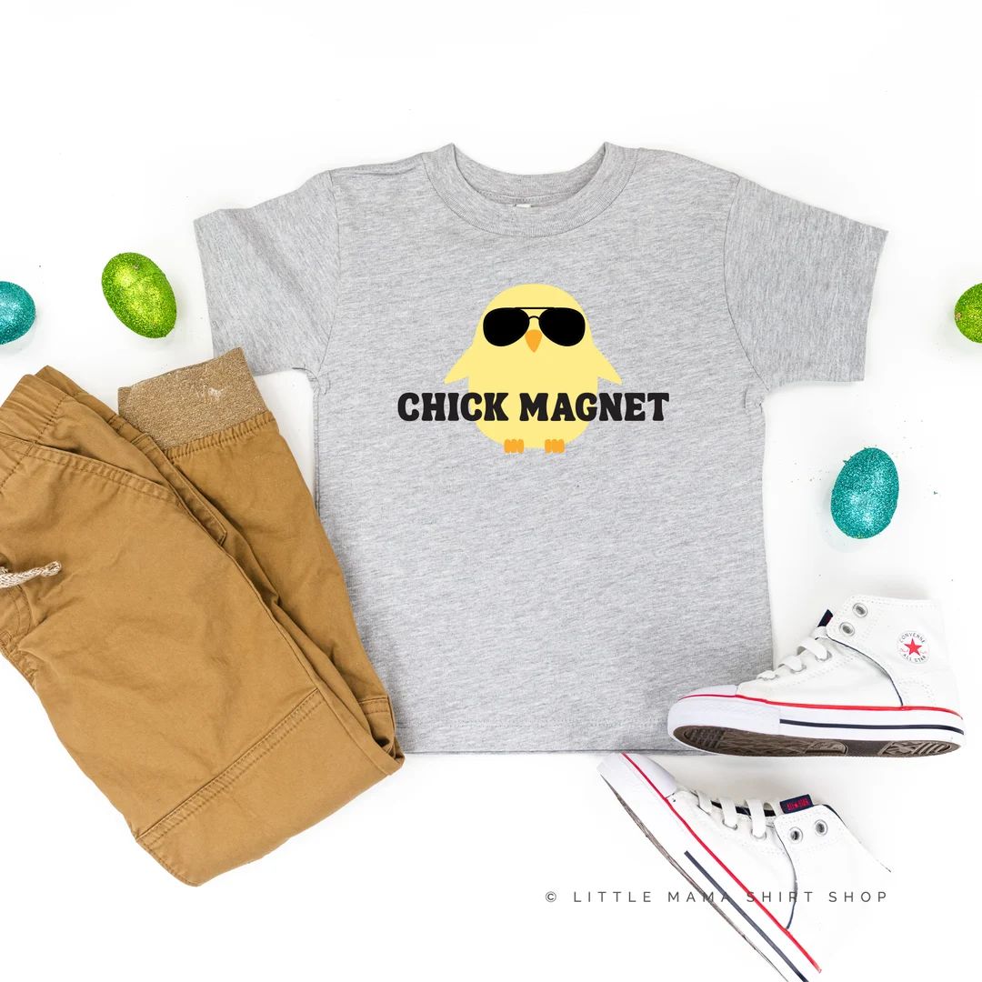 Chick Magnet Short Sleeve Child Shirt Kids Easter Shirt Girls Easter Shirt Easter Bunny Shirts Ea... | Etsy (US)