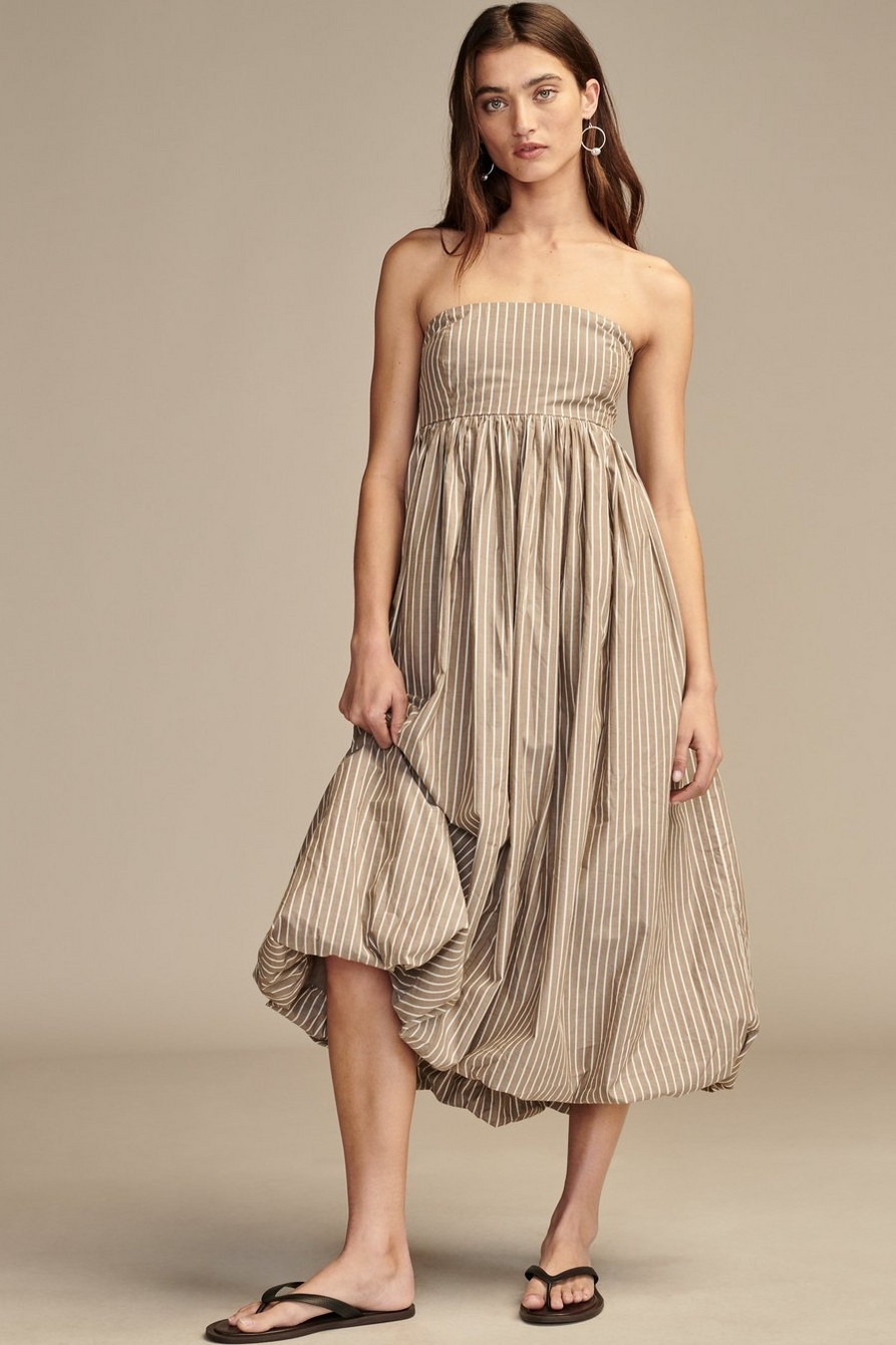 POPLIN BUBBLE HEM MAXI DRESS | Lucky Brand