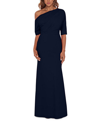 Betsy & Adam Off-the-Shoulder Scuba Gown - Macy's | Macy's