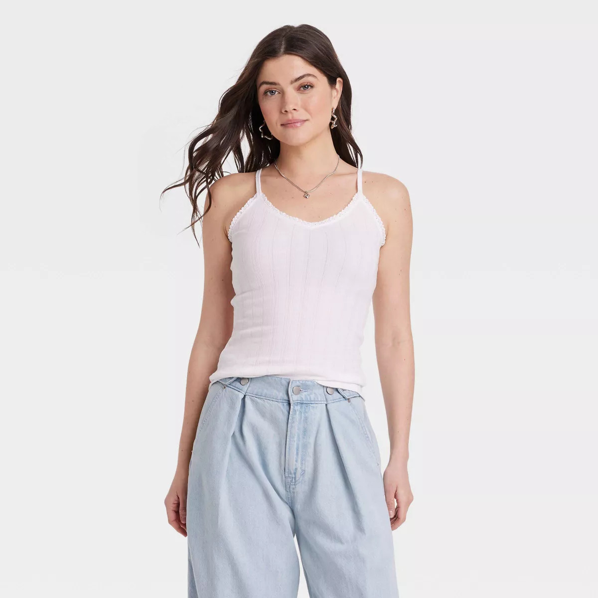 Women's Slim Fit Pointelle Tank Top - Universal Thread™ | Target