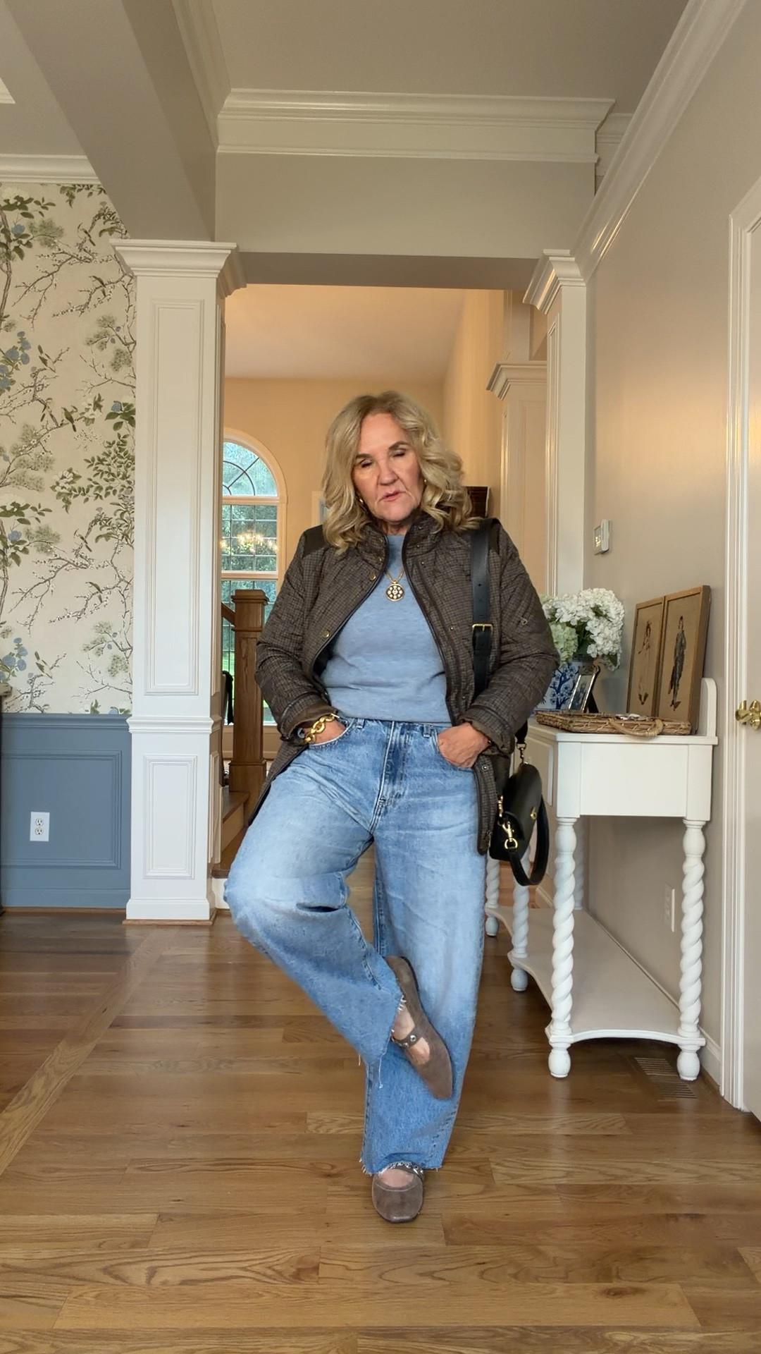 Three coats on the Nordstrom anniversary sale. I am wearing a medium in all.
The barber jacket has room for a medium weight sweater
The quilted jackets don’t have a lot of rooms for other than a blouse or a lightweight cashmere like I’m wearing. So size up if you plan to wear a bulk of your sweater underneath.
My jeans were on the Northman sale. I will link them, but they’re sold out right now. I’ll link other sources that are full priced. Honestly they’re worth a full price to me. I wear a 29 regular and you can see they’re quite slouchy.
Cashmere sweater size medium

#LTKOver40 #LTKSaleAlert #LTKSeasonal