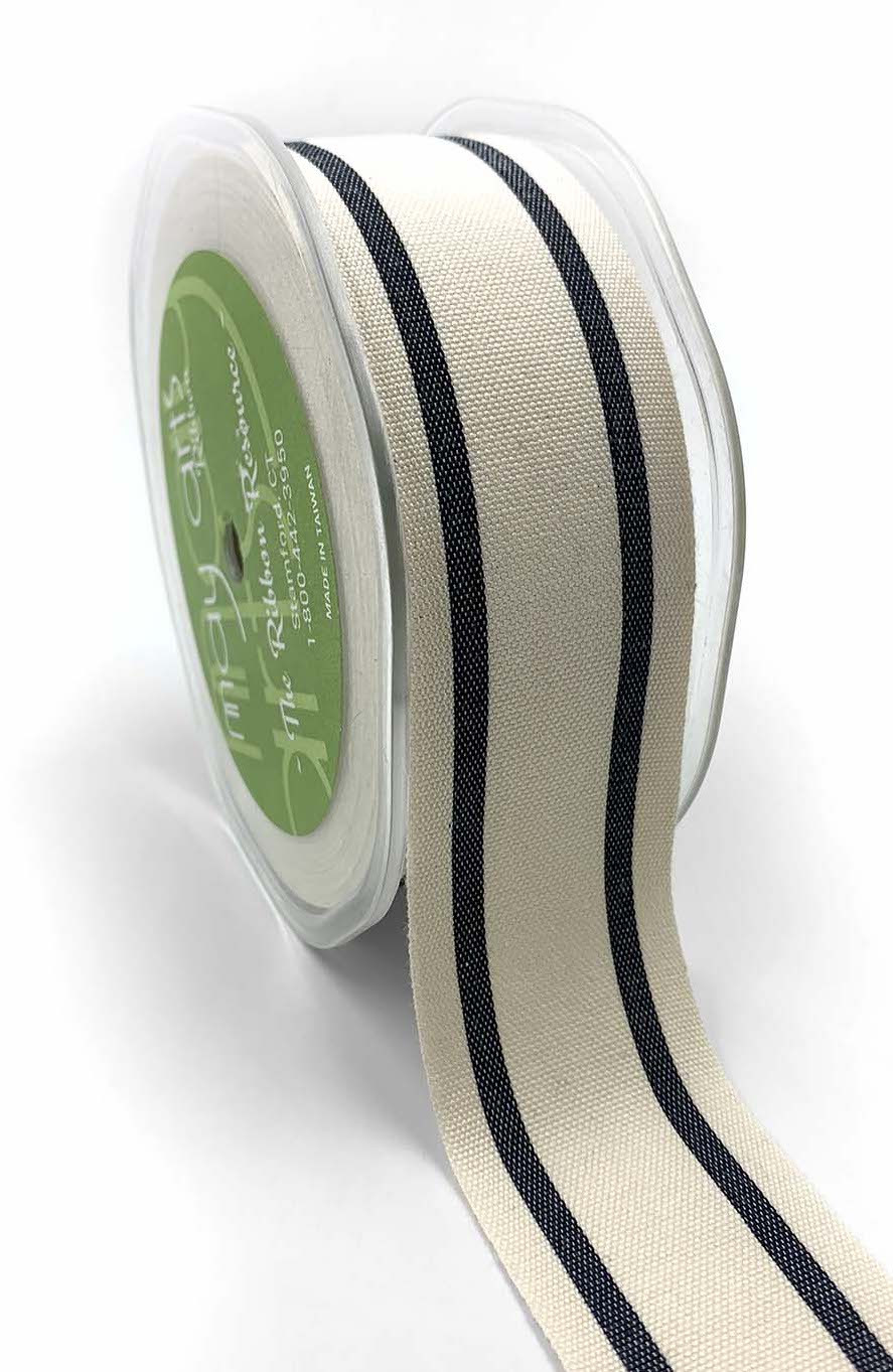 Cotton Black Stripe Ribbon | Gatehouse No.1