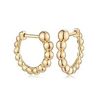 MYEARS Women Gold Huggie Hoop Earrings Ear Stud Cuff 14K Gold Plated Small Simple Minimalist Hypo... | Amazon (US)