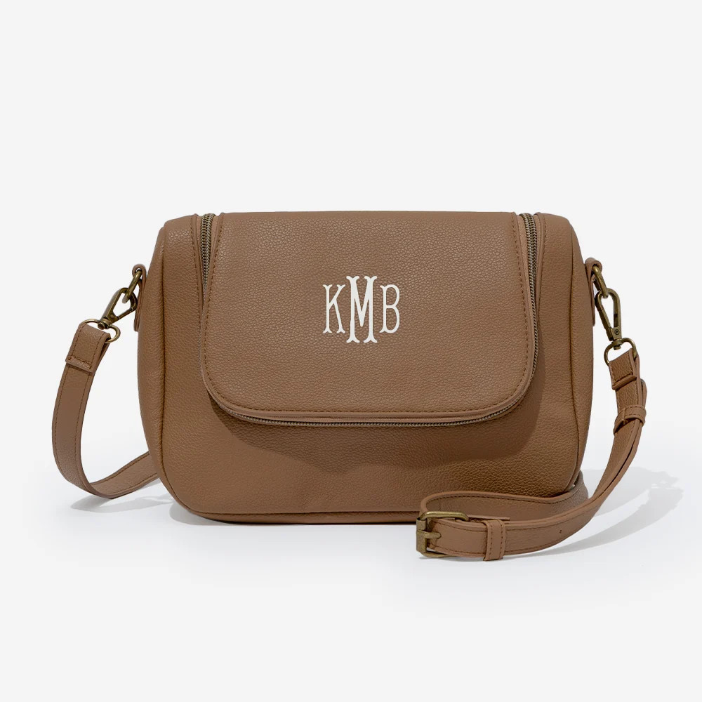 Monogrammed Satchel Crossbody | Brown Brown | Marleylilly