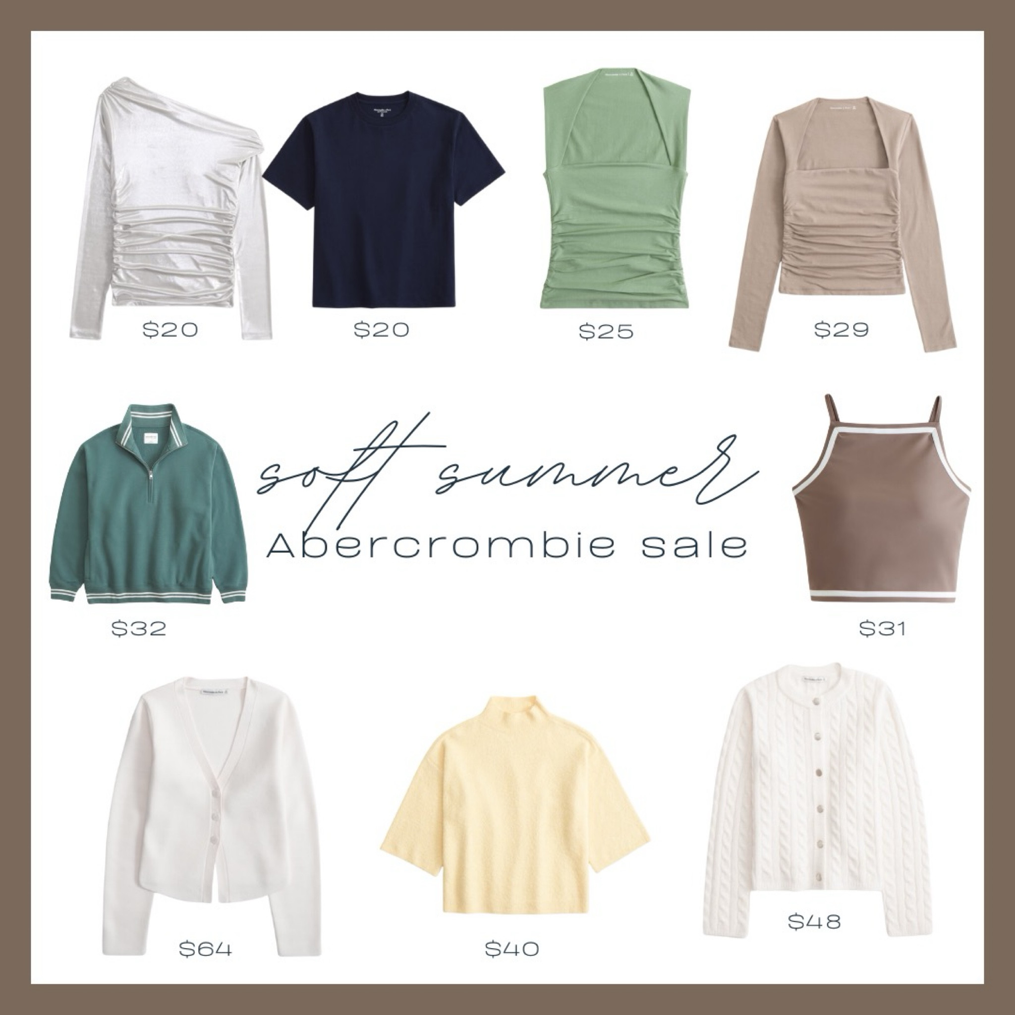 Abercrombie always has a lot of soft summer season colors and right now they have a major sale going on.

Here are a few of my fave soft summer palette products on sale! 

#softsummerseason #softsummercolors  #softsummercapsule



#LTKFindsUnder100 #LTKStyleTip #LTKSaleAlert