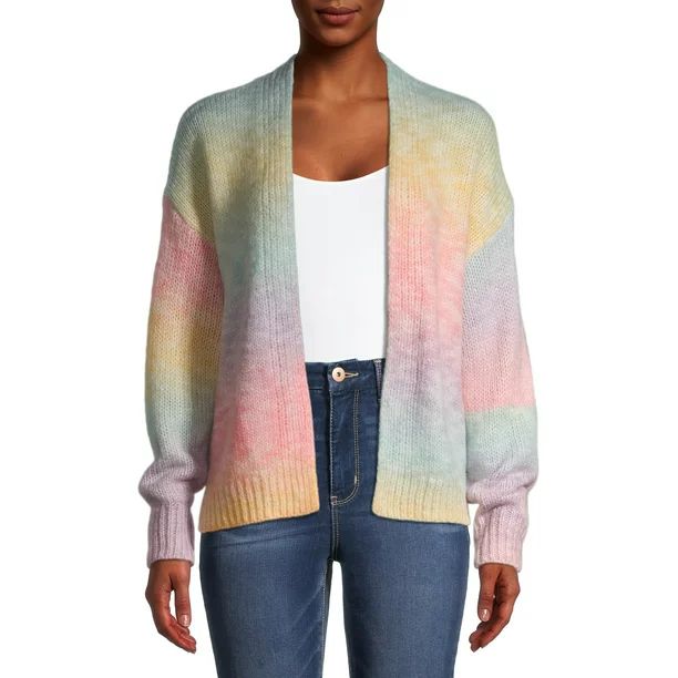 Debut Women's Rainbow Marled Cardigan Sweater - Walmart.com | Walmart (US)