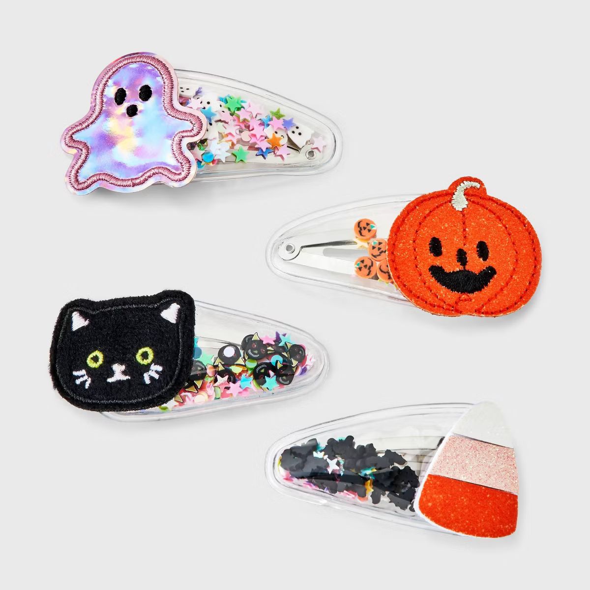 Girls' 4pk Shaker Halloween Snap Clips - Cat & Jack™ Purple/Blue | Target