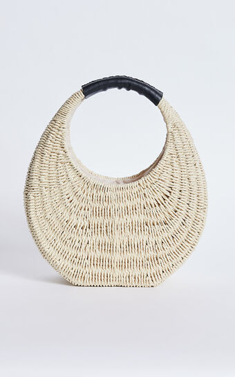 Positano Bag - Top Handle Raffia Bag in Natural | Showpo (US, UK & Europe)