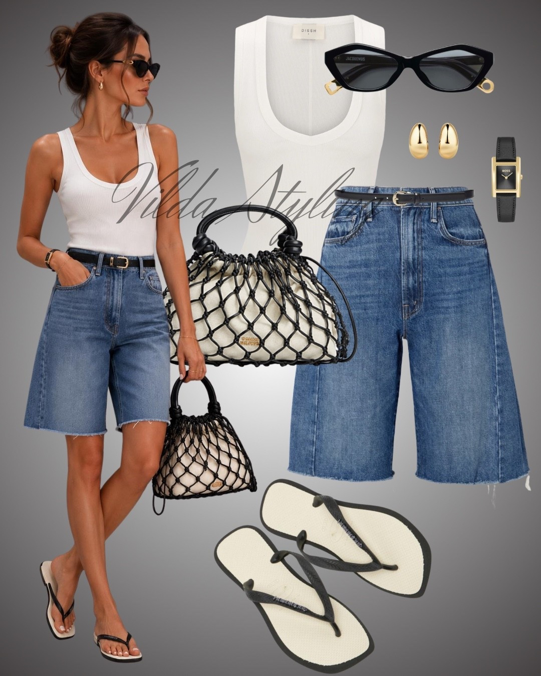 Effortless summer style starts with timeless basics. ☀️🤍
A white ribbed tank, relaxed denim Bermuda shorts, sleek black accessories, and classic flip-flops create the perfect everyday look. Minimal, chic, and easy to wear from morning coffee to sunset strolls.

✨ Save this outfit for your next casual summer look!

#LTKStyle #LTKFashion #SummerStyle #CasualChic #EverydayStyle #CapsuleWardrobe #DenimShorts #WhiteTank #MinimalStyle #OutfitInspiration #OOTD #EffortlessStyle #SummerOutfit #NeutralStyle #FashionFinds

#LTKsummer #LTKjeans #LTKstyletip