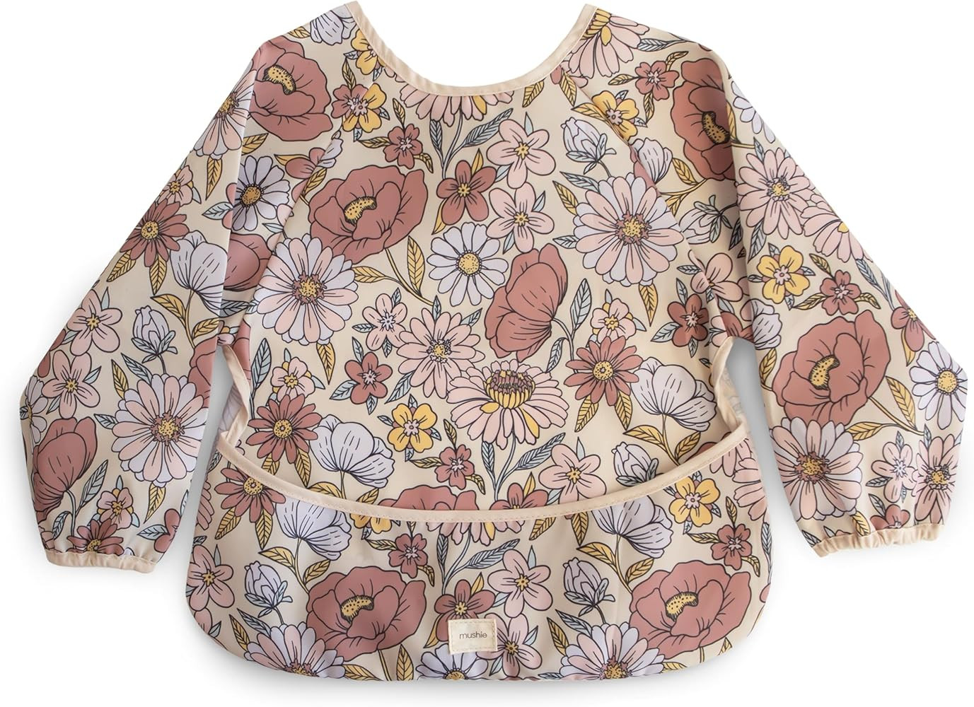 mushie Long Sleeve Baby Bib | Water Resistant Adjustable Fit for Ages 6-24 Months | Amazon (US)