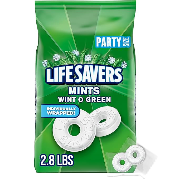 LIFE SAVERS Mints, Bulk Hard Candy Wint-O-Green Breath Mints, 44.93 oz Party Size | Amazon (US)