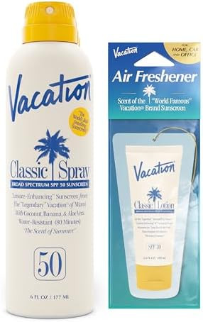 Vacation Classic SPF 50 Sunscreen Spray and Air Freshener Bundle, 6 Fluid Ounces - Broad Spectrum... | Amazon (US)