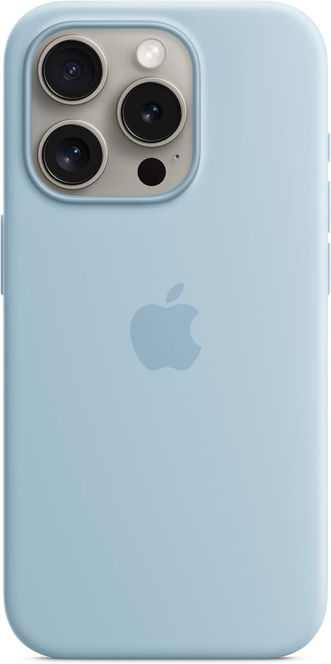 Apple iPhone 15 Pro Silicone Case with MagSafe - Light Blue | Amazon (US)