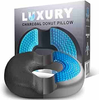H. Charcoal Donut Pillow for Tailbone Pain - Hemorrhoid Relief Butt Cushion - Orthopedic Gel Memo... | Amazon (US)