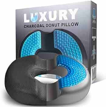 H. Charcoal Donut Pillow for Tailbone Pain - Hemorrhoid Relief Butt Cushion - Orthopedic Gel Memo... | Amazon (US)