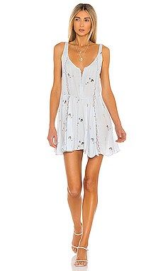 Free People Give A Little Mini Slip Dress in Bluebird Combo from Revolve.com | Revolve Clothing (Global)